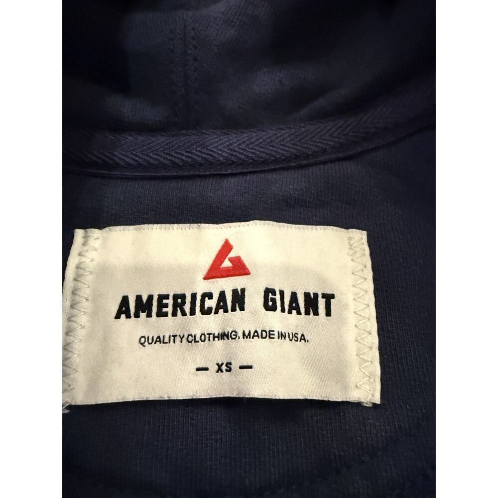 American Giant Womens Navy Full Zip Hooded Sweatshirt XS 100% Cotton Made In USA - Picture 6 of 10